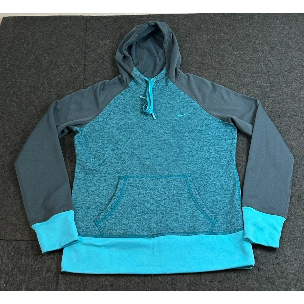 Nike Therma-Fit Fleece Hoodie Sweatshirt Women's Size Medium 548804-479 Blue